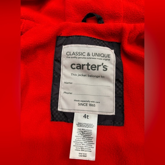 Carters Fleece Lined Jacket - Picture 6 of 6